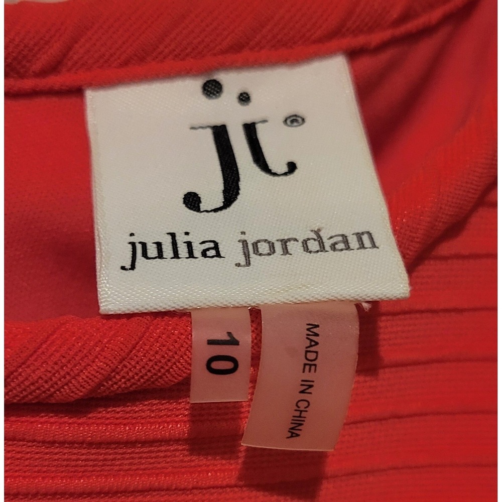 Julia Jordan Ruffle Lace Hem Mini Tank Dress 10‎ Sleeveless Scoop Neck Hot Pink - Picture 6 of 6